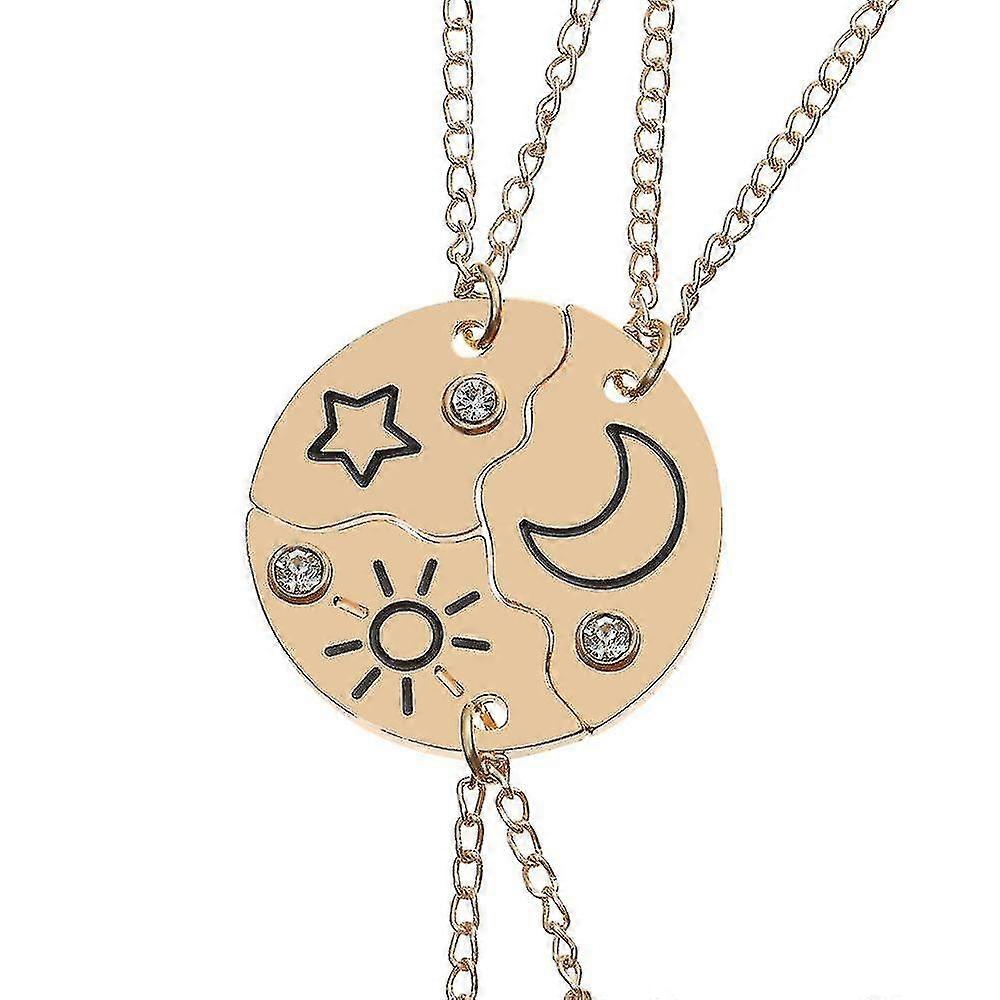 3pcsギフト友情ネックレスファッション親友Bffペンダント男性女性チャーム