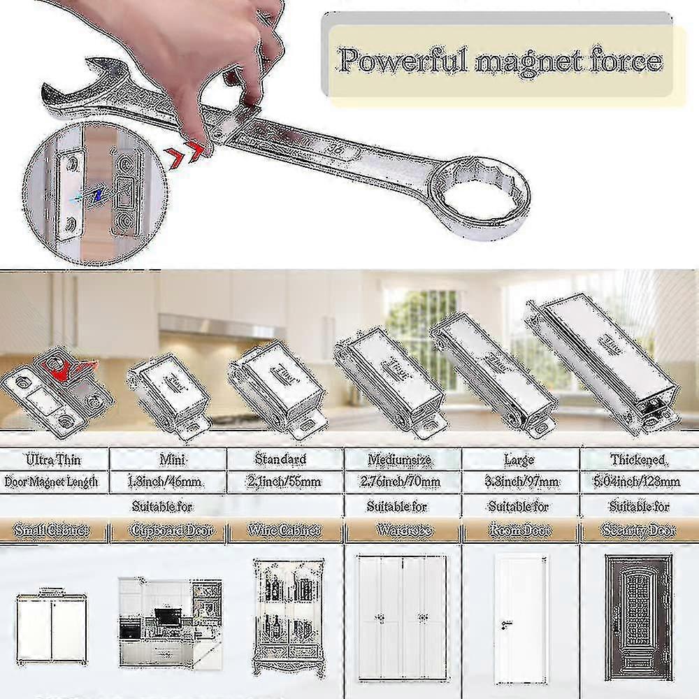 8 Pack Slim Invisible Magnetic Door Stop, Drawer Magnet Lock