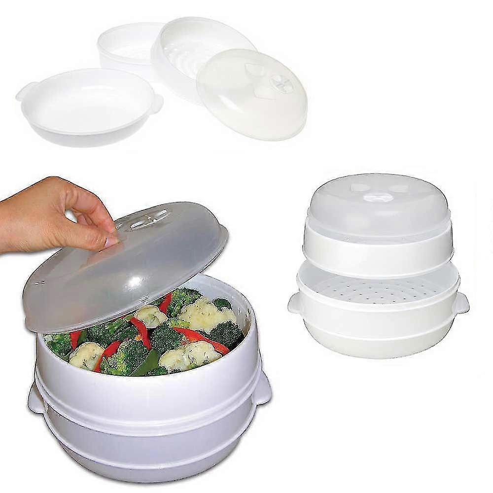 Kabalo 2 層電子レンジ野菜汽船キッチン炊飯器ヘルシー クッキング鍋