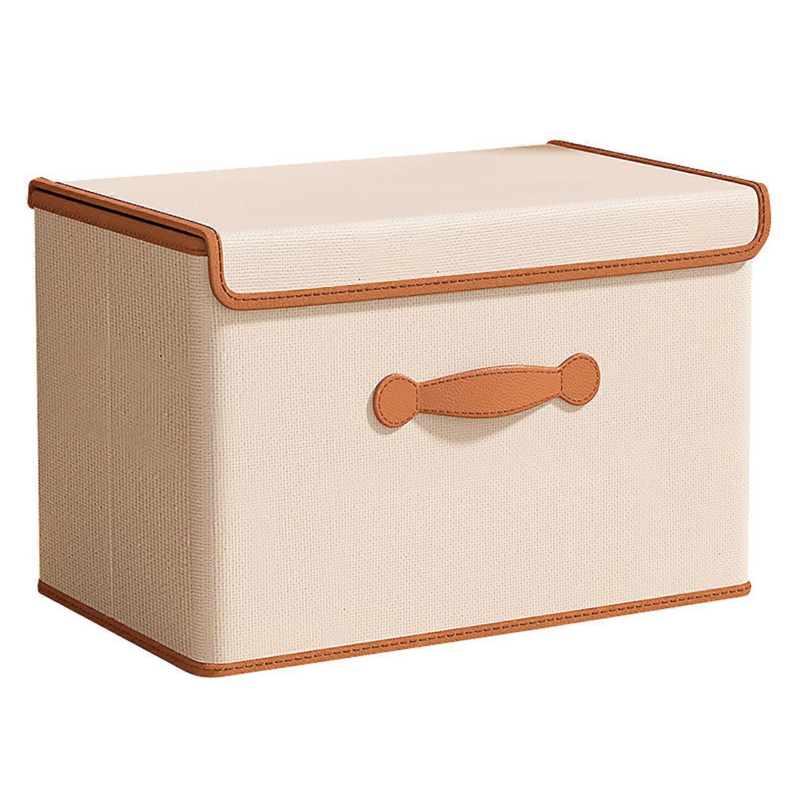 Clothes Storage Box Large Capacity with Handle And Lid Dustproof Moisture-proof Foldable Great Load Bearing Stackable Home Drom Closet Underwear Socks