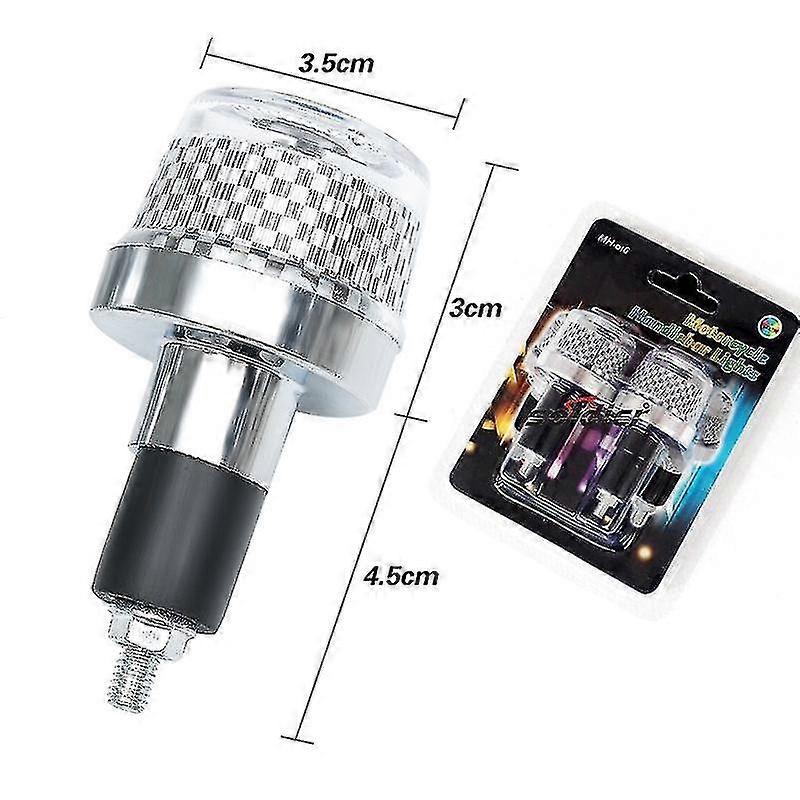 1 Pair Motorcycle Handlebar End Plug Led Light/ Portable Mount Bicycle Handle
