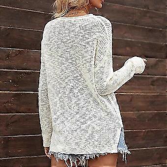 Women's Pullover Sweater Pullover Jumper Jumper Crochet Knit Tunic
