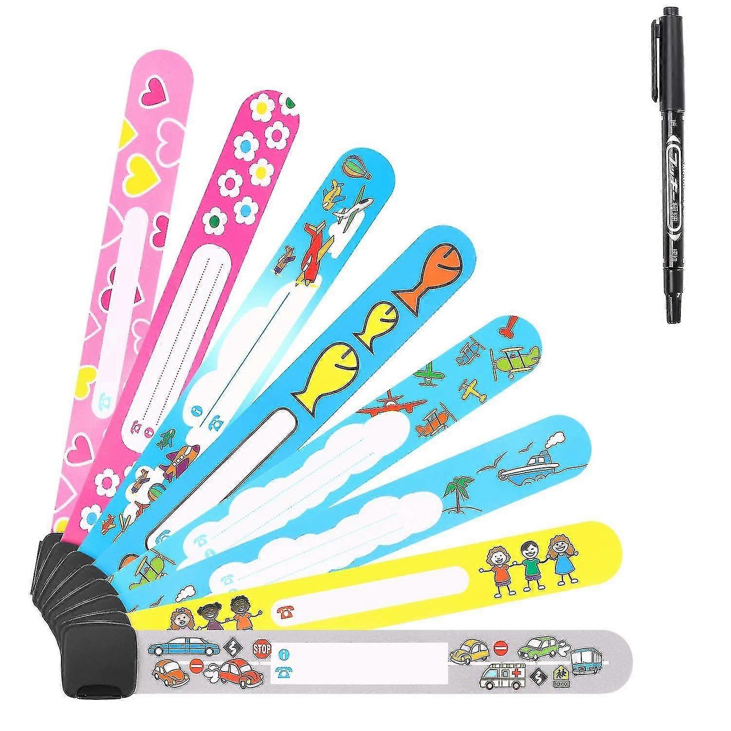 צמידי צמיד בטיחות, צמיד מזהה לילדים עם עט לילד צמיד חירום, צמיד מזהה בטיחות נגד אובדן