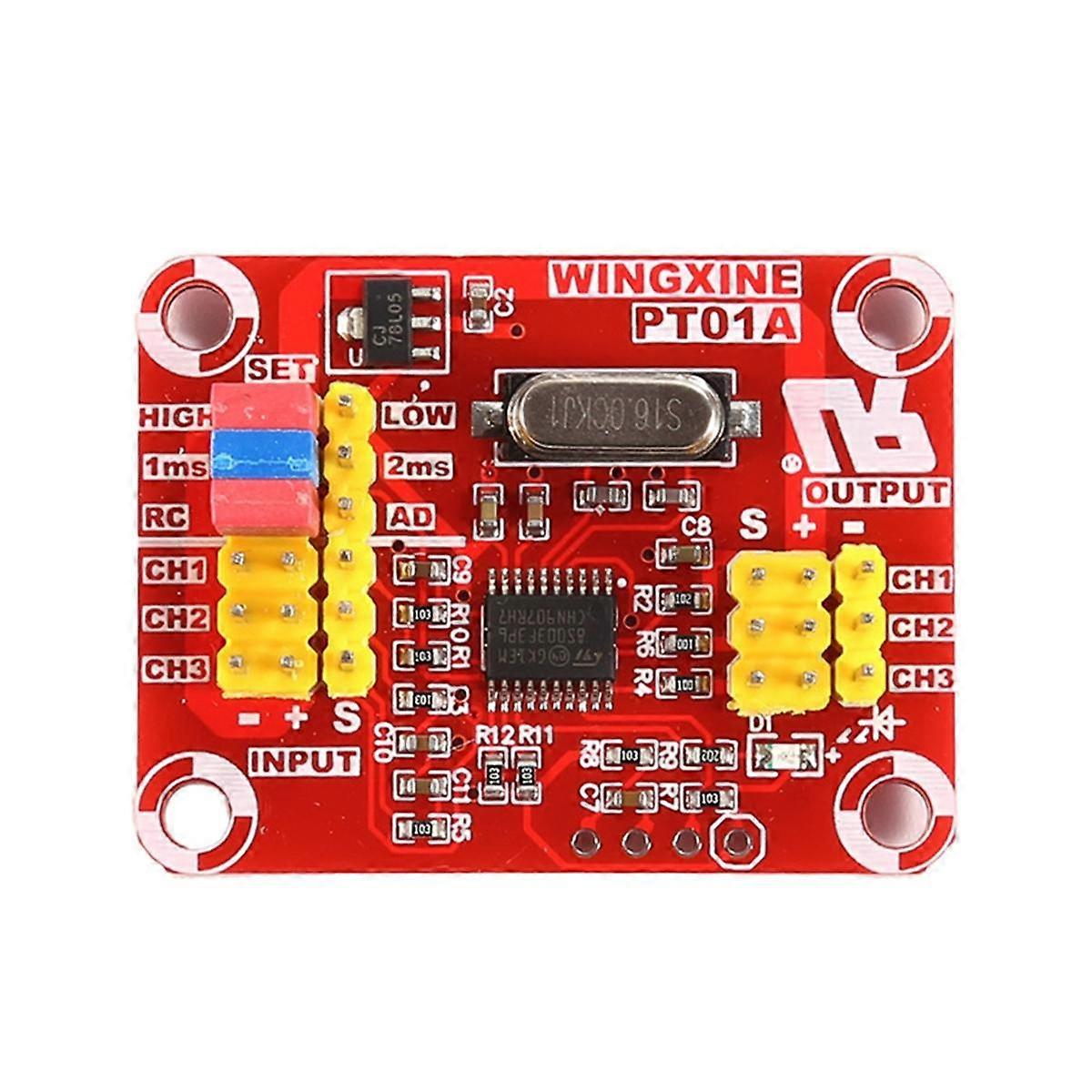 PT01B Model Aircraft Receiver Signal to Voltage Signal, Three-Way Servo Signal to 0-5V Analog Voltage Signal