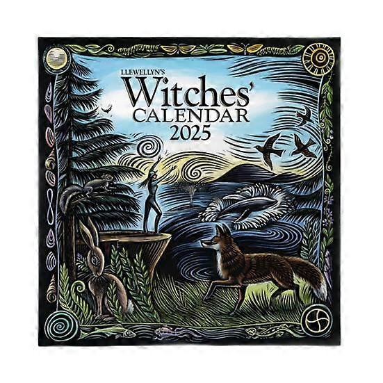 2025 Witches' Calendar Retro Witchcraft Inspired Wall Calendar Moon Phases Calendar with