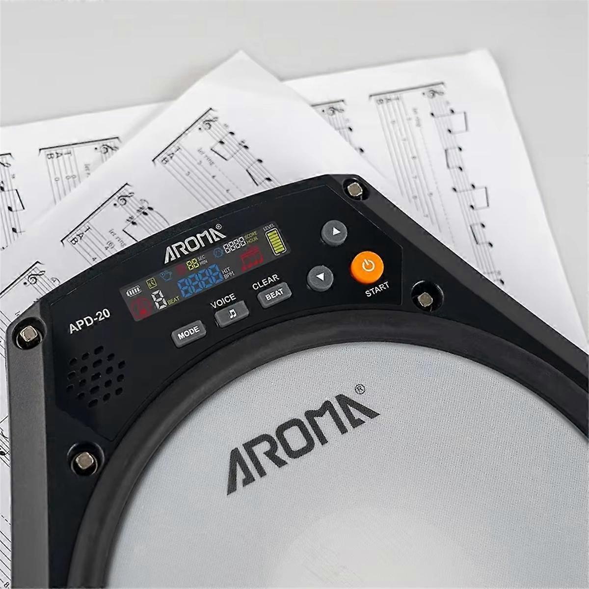 AROMA Rechargeable Multifunction Electronic Dumb Drum Pad Adjustable Drum Mesh Vocal Metronome Practice Drum Pads