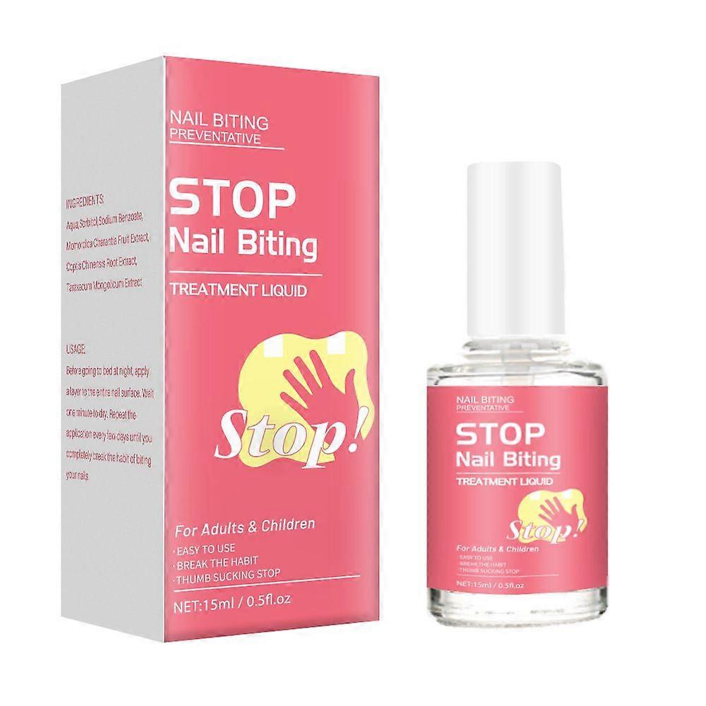 Anti Nail Biting Nail Polish - Stop Biting Your Nails Fast Treatment for Adults & Children - Clear Stop Nail Repair Varnish - Easy Application for Nai