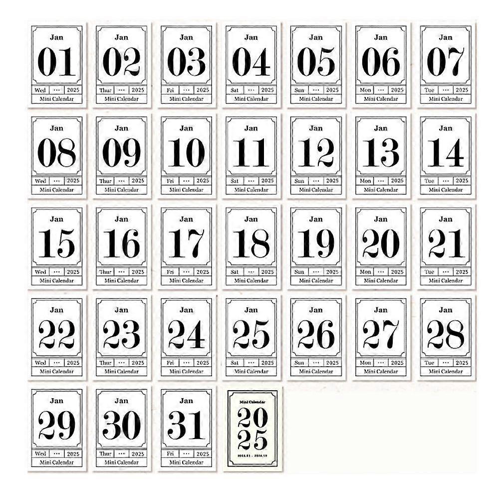 2025 Desk Calendar Mini Book Shape Compact Portable Retro Calendar Thick Paper January to December Monthly Scheduler