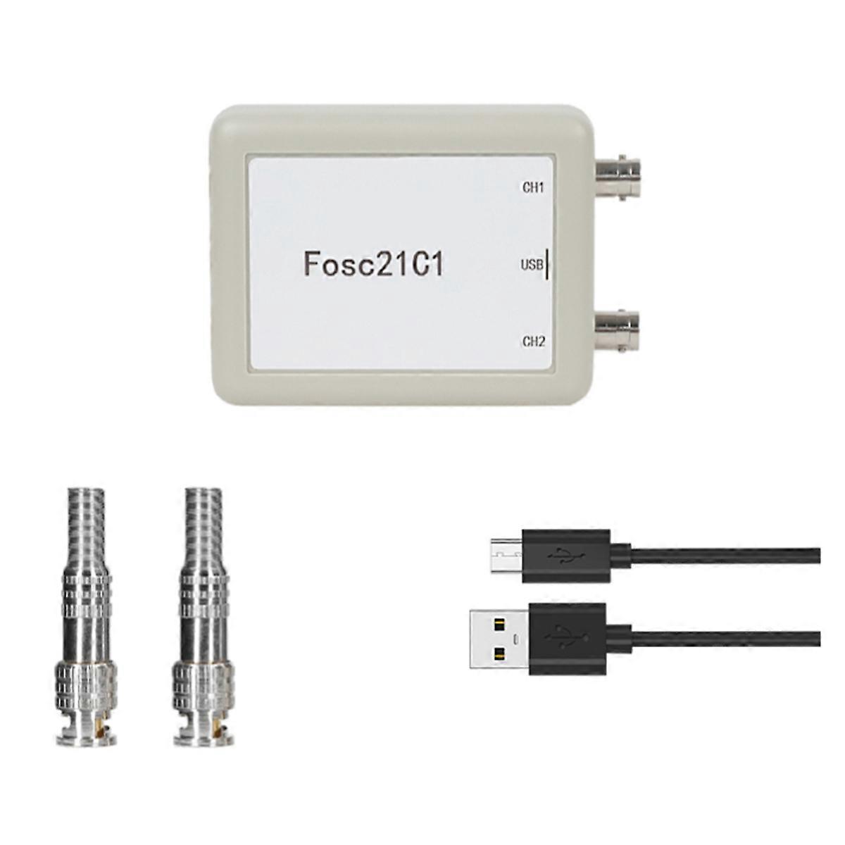 Fosc21C1 Oscilloscopio USB per PC a 2 canali 1 Mhz Frequenza di campionamento Oscilloscopio portatile MCU Sviluppo