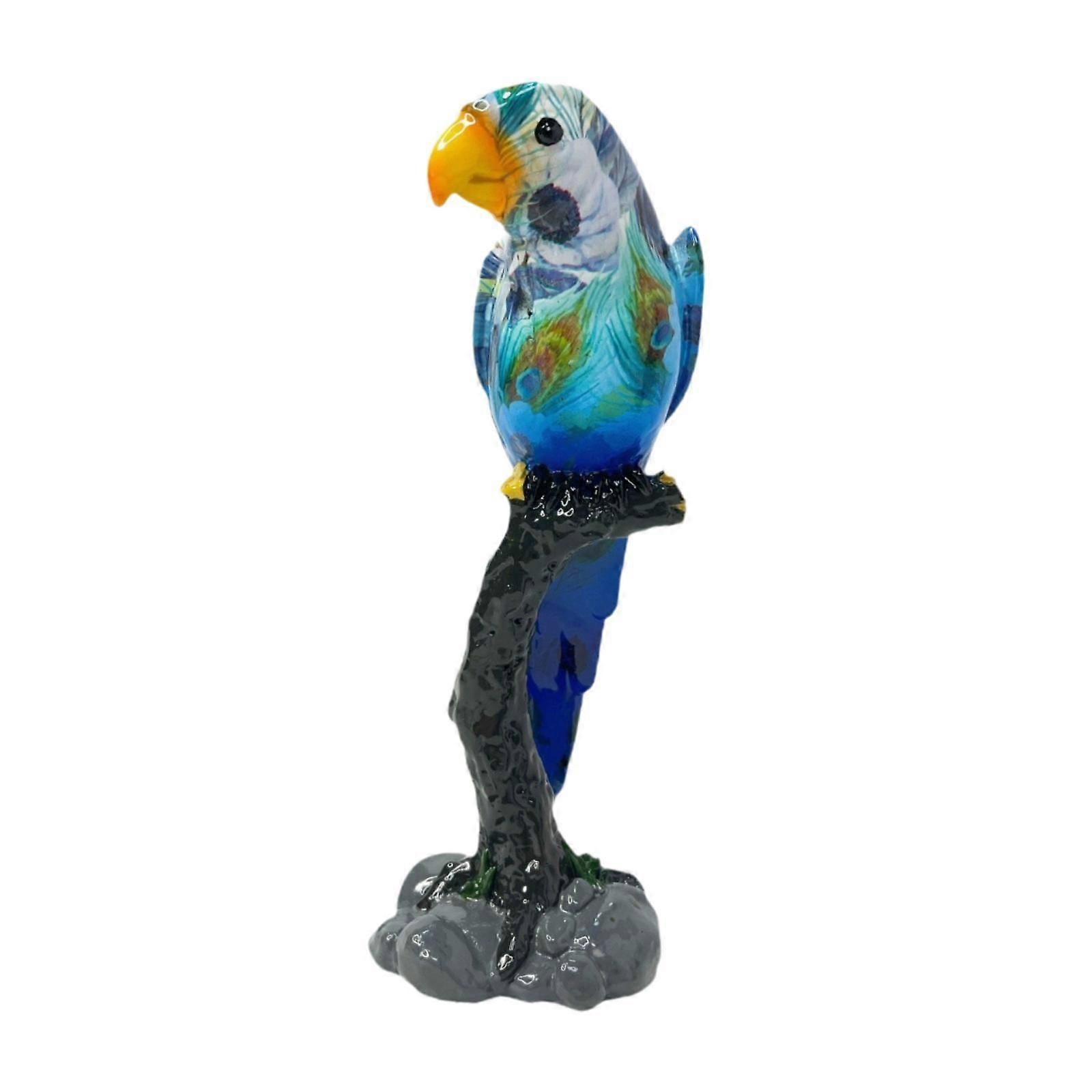 Parrot Statue Resin Decorative Bird Cute Figurine for Table Bedroom Balcony Single Bird