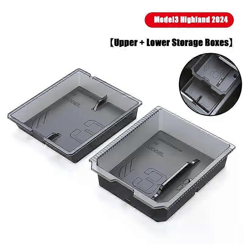 For Tesla Model 3 Highland 2024 Storage Box Model 3 2024 Highland Center Console Armrest Storage Box Stowing Tidying Accessories