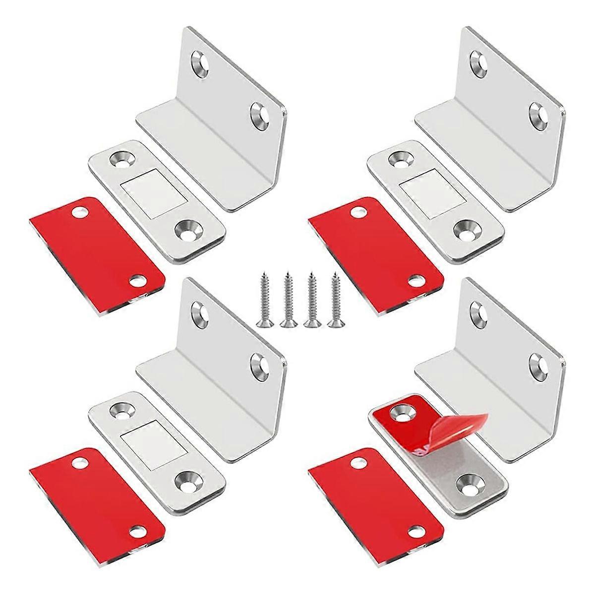 Magnetic Cabinet Door Catch with Ultra-Thin Design, Pack of 4