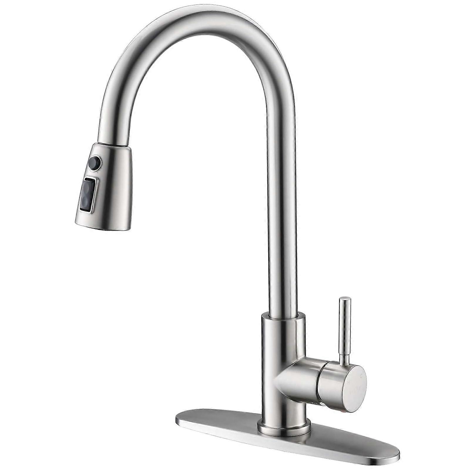 Lead-Free Pull Down Kitchen Faucet - High-Arc Pullout Sprayer Design