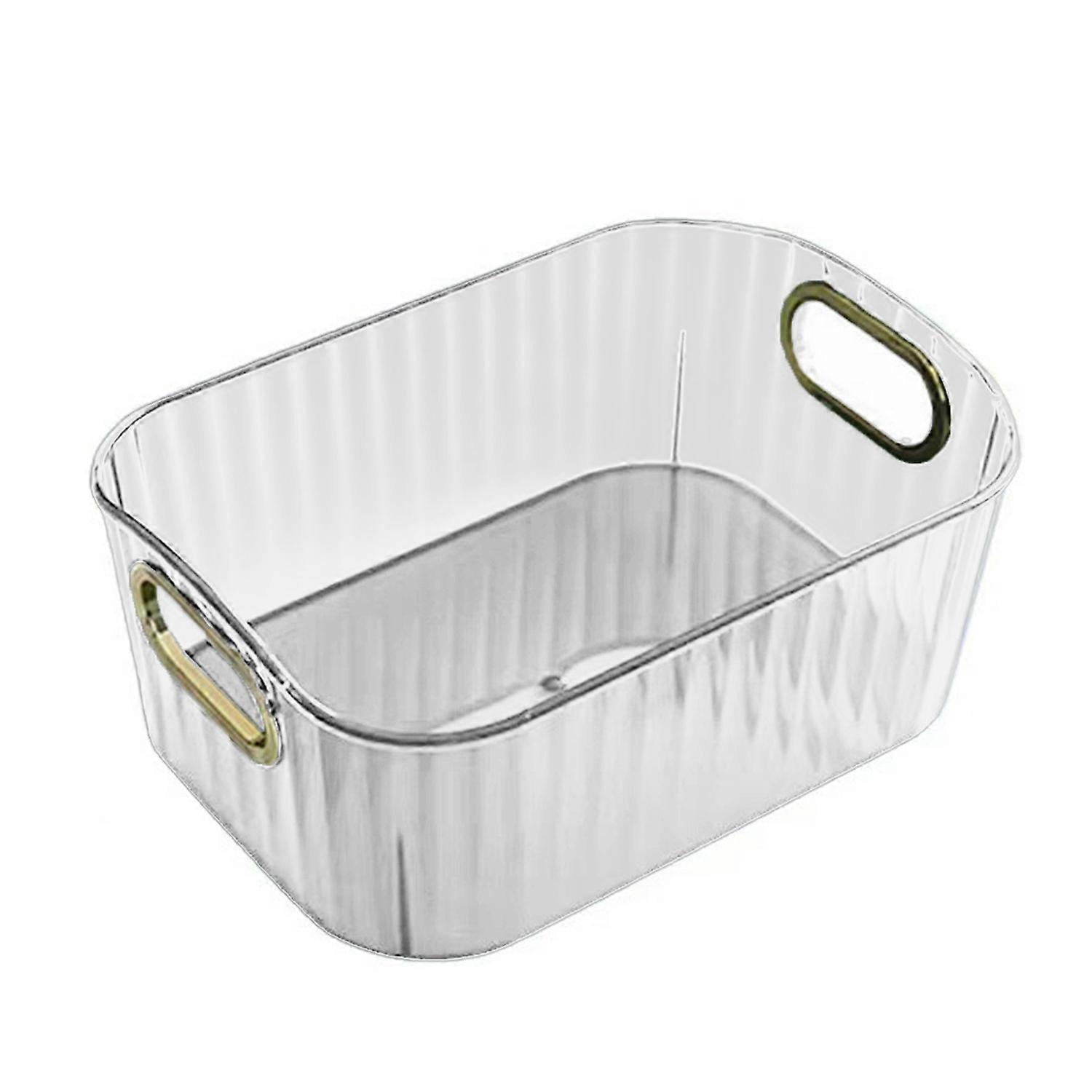 Large Capacity Transparent Multipurpose Storage Box with Handle Stationery Sundries Makeup Storage