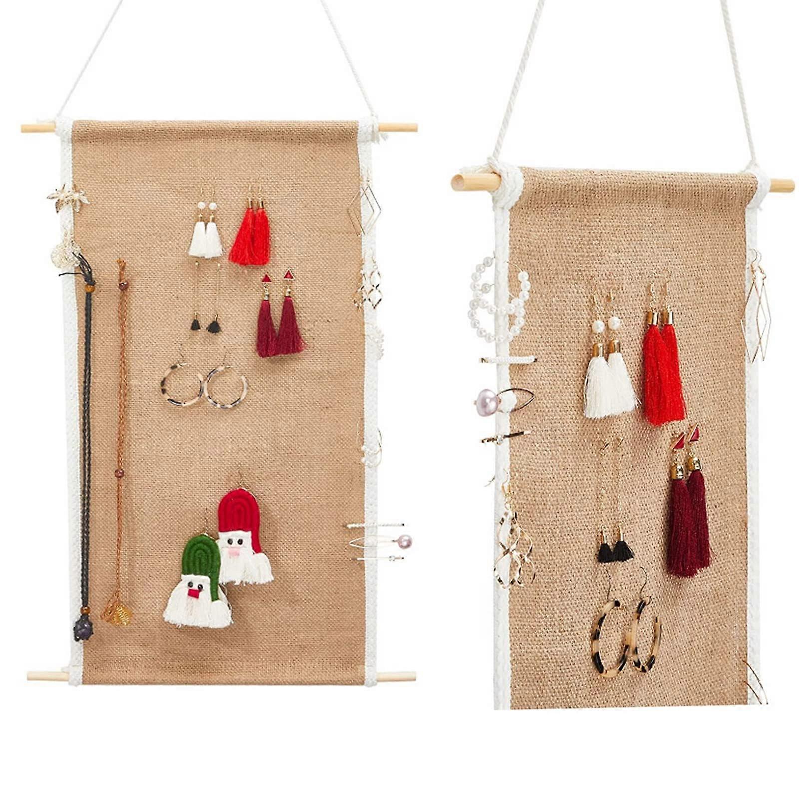 Reversible Wall-Mounted Jewelry Organizer for Earrings, Rings, and Necklaces - Multi-Functional Storage Solution