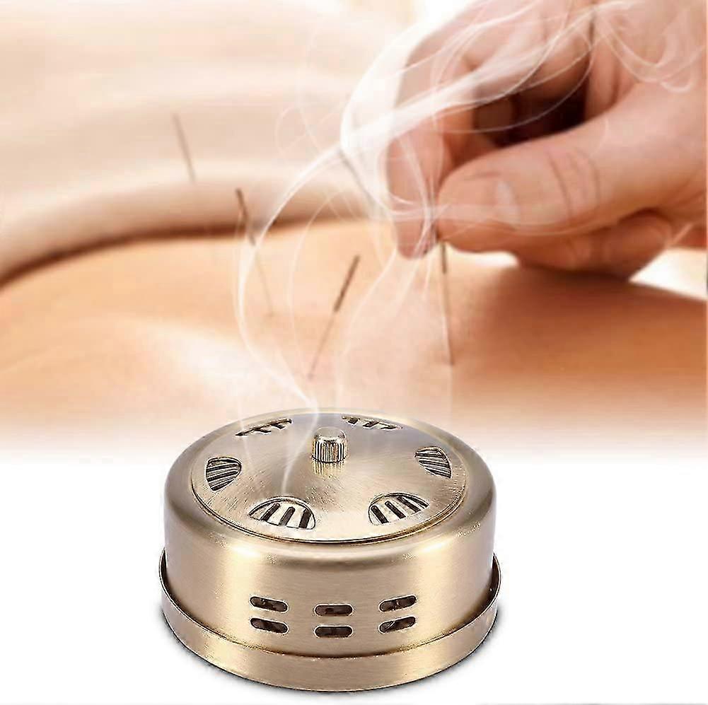 صندوق موكسا نحاسي ، مع خزان الكي لحزمة تنقية لآلام الظهر ، تصلب العضلات ، التهاب الأوتار ، التهاب المفاصل ، تحسين الجهاز الهضمي