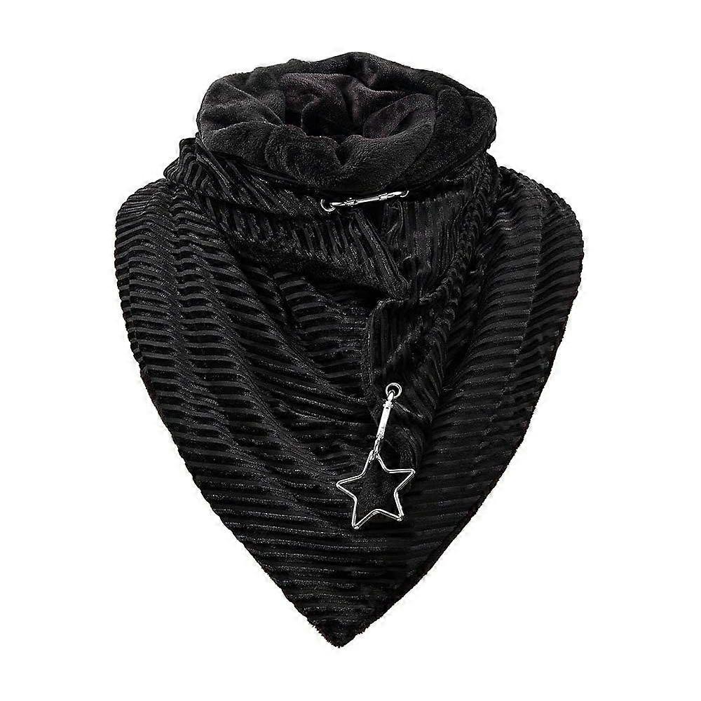 Triangle Scarf Women Men's Triangle Scarf Winter Scarf Warm with Button 155*75CM