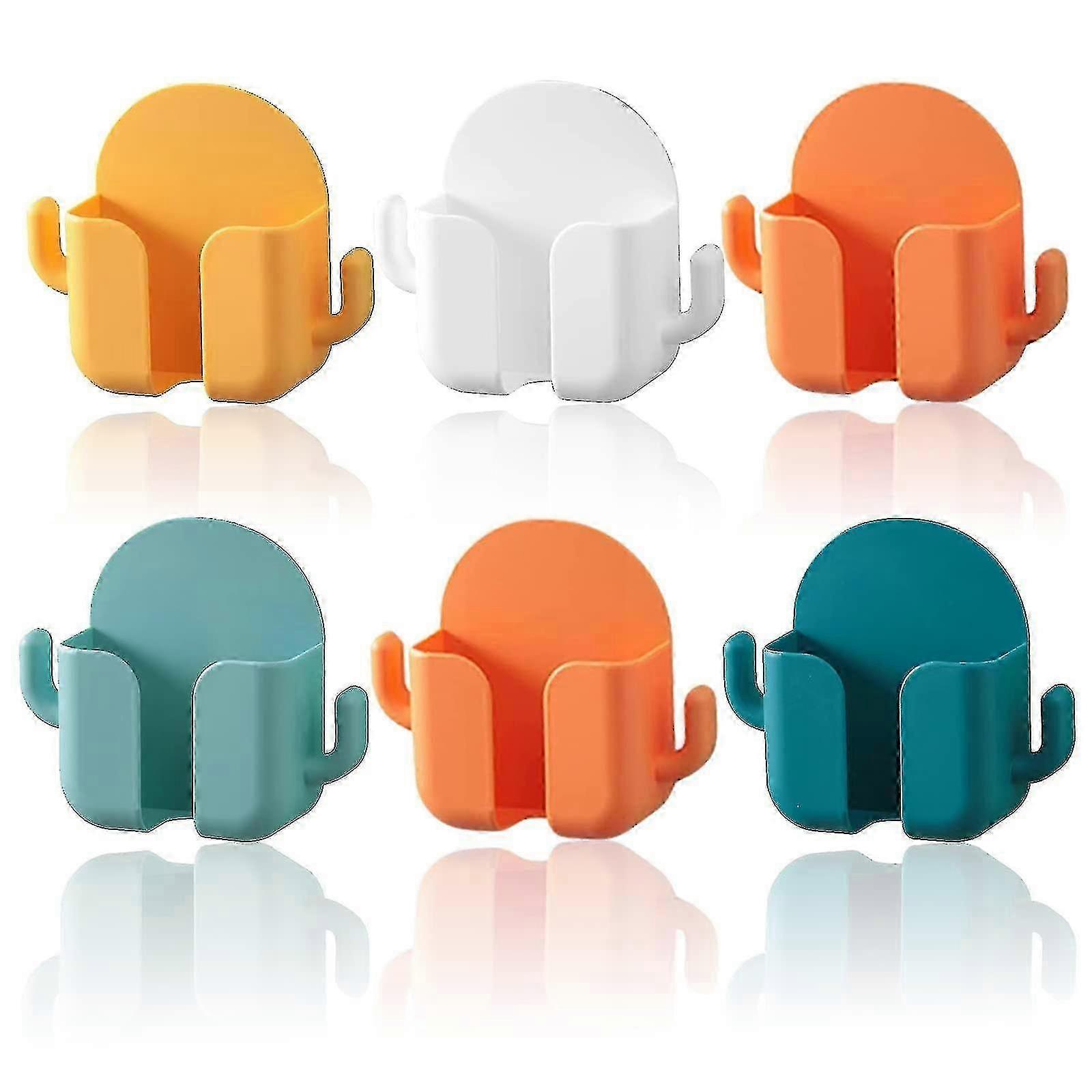 6pcs Self-adhesive Wall-mounted Storage Box for Remote Controls