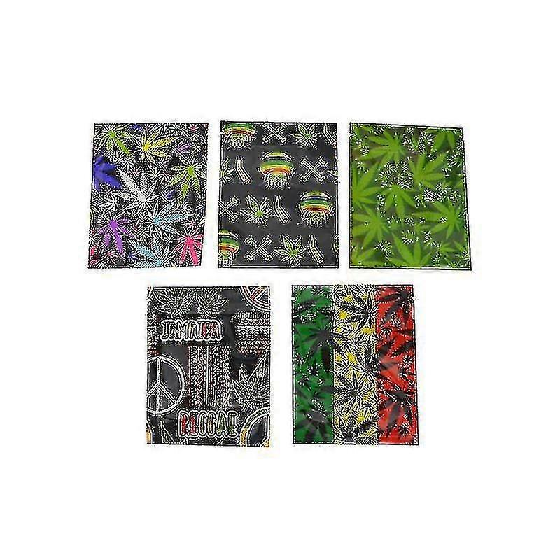 7x9cm Reusabl Food Storage Blade Mylar Ziplock Poser Vandtæt Emballage Cooki gennemsigtig taske Plastic Print Storage Poser-YKC-10stk-mønster5