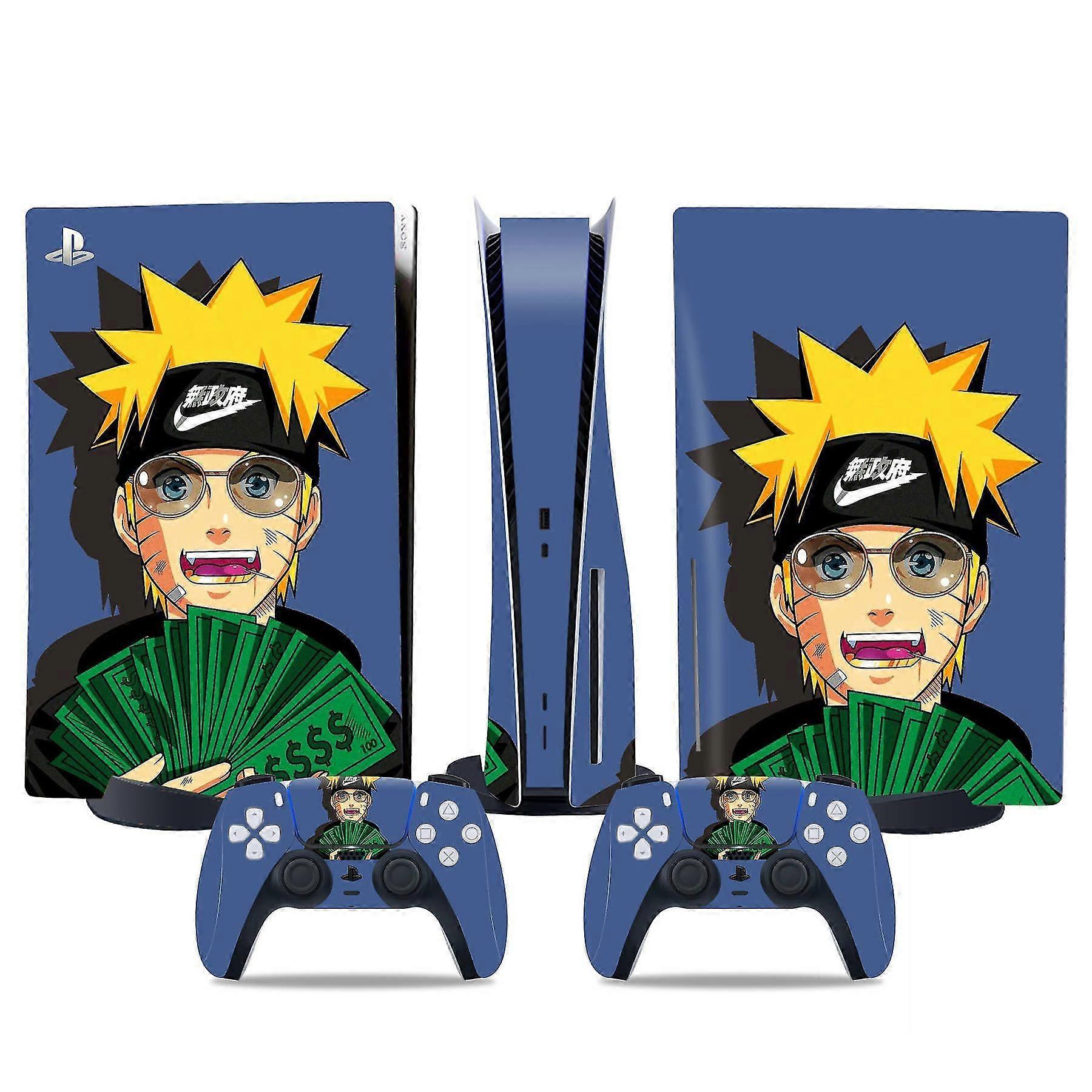PS5 optical drive version sticker, cool PS5 skin, controller handle,for PS5 console and controller,NARUTO