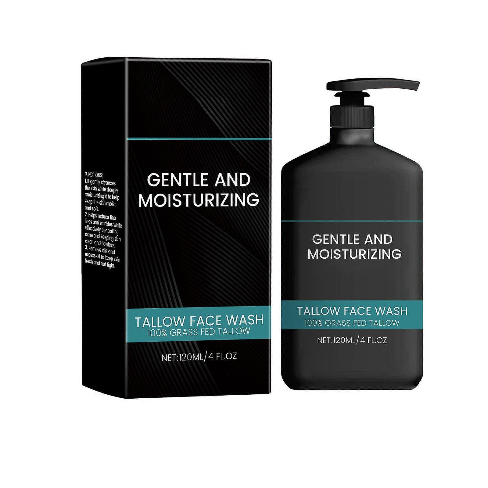 Nettoyant visage au suif pour hommes Nettoie en douceur Rétrécit les pores Raffermit la peau 120 ml