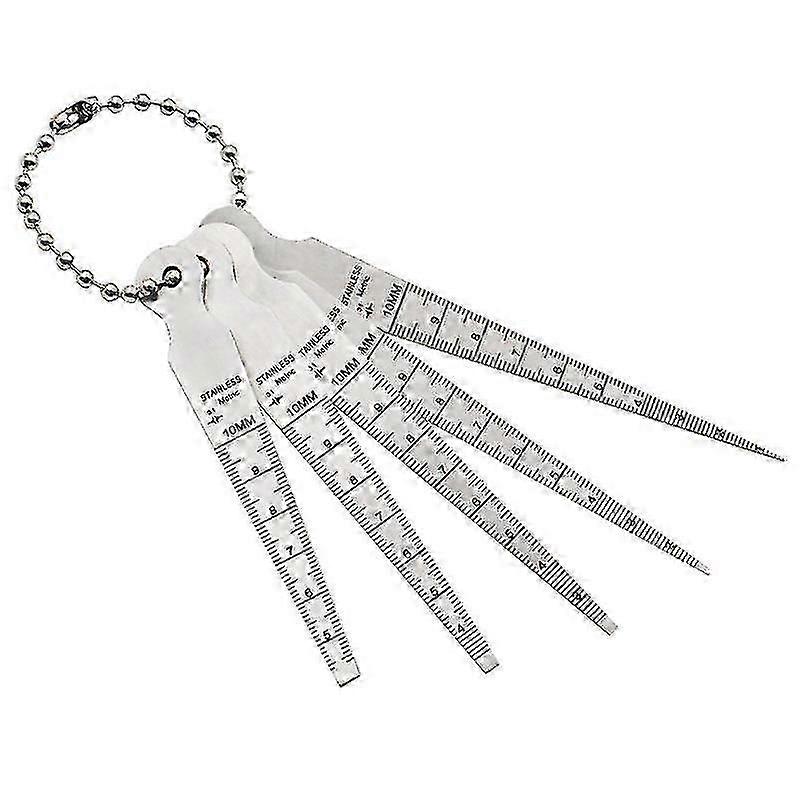 Exquisite Stainless Steel Welding Taper Feeler Gauge Gauge Hole Inspection Measuring Tool Triangle Wedge Feeler Gauge 10mm, 5 Pieces
