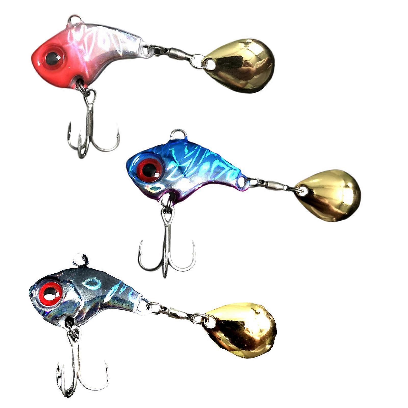 3Pcs Angellöffel Köder Triple Hook Set, Löffel Harte Angelköder, Metall Angelköder, Angeln Pailletten Köder Köder