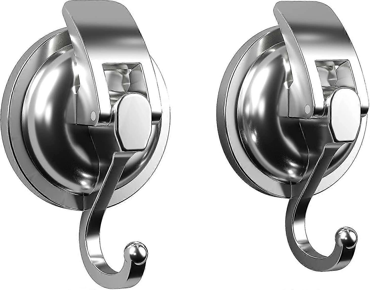 Suction Cup Hook for Shower 2 Pack, Silver
