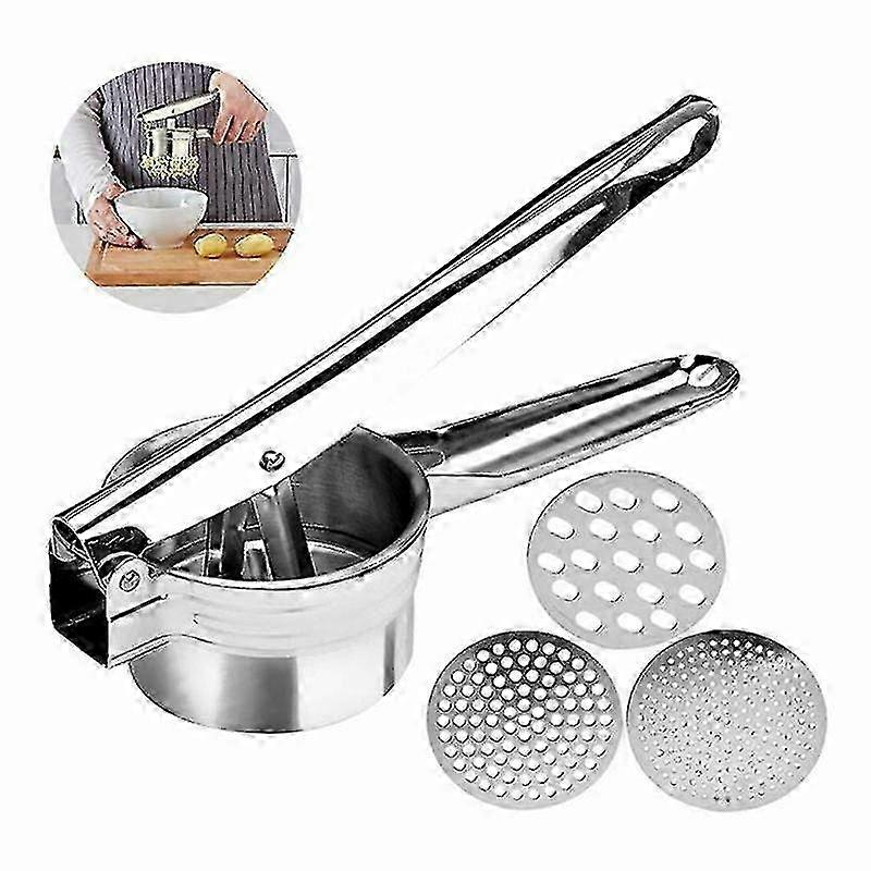 Professional Stainless Steel Potato Ricer & Fruit Press - Multi-Functional Kitchen Tool