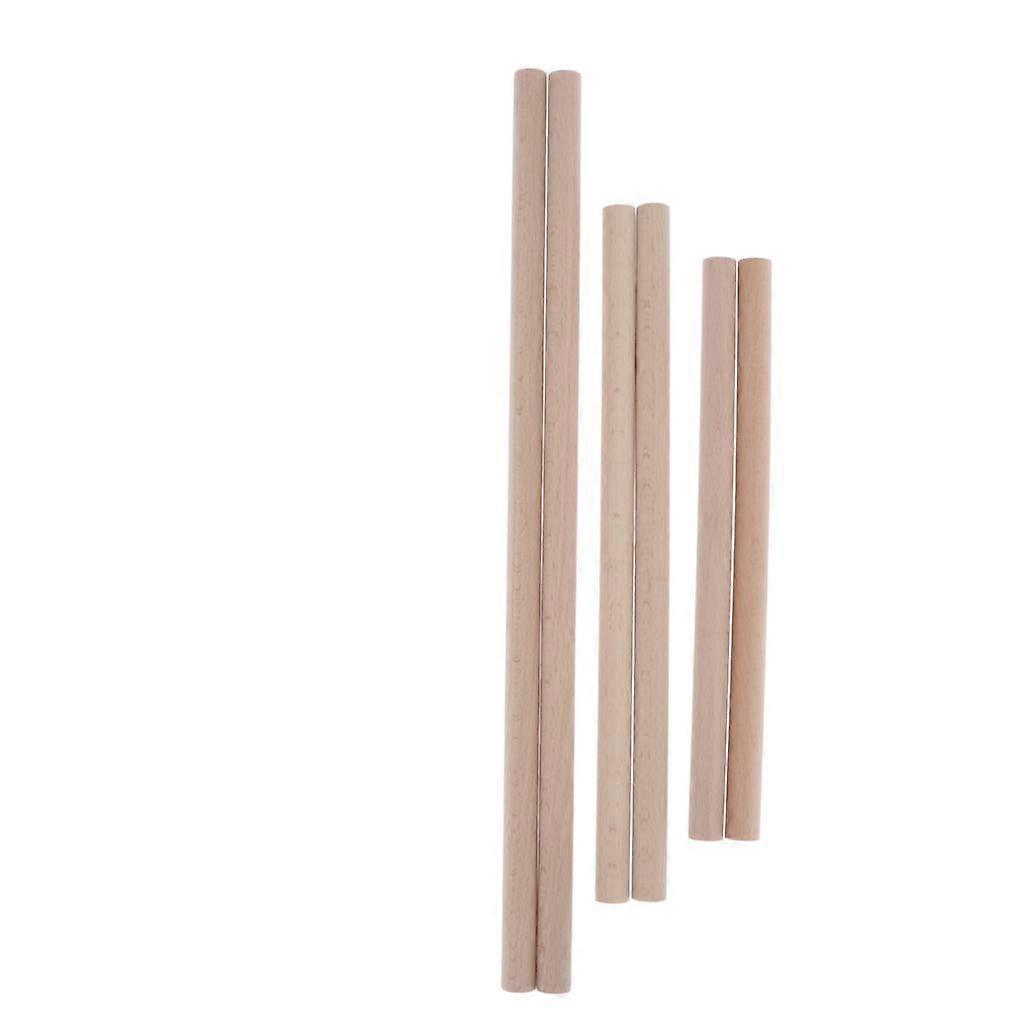 6PCS 3 Sizes Wood Wooden Sticks Dowel Rods Round for DIY Modelling Crafts