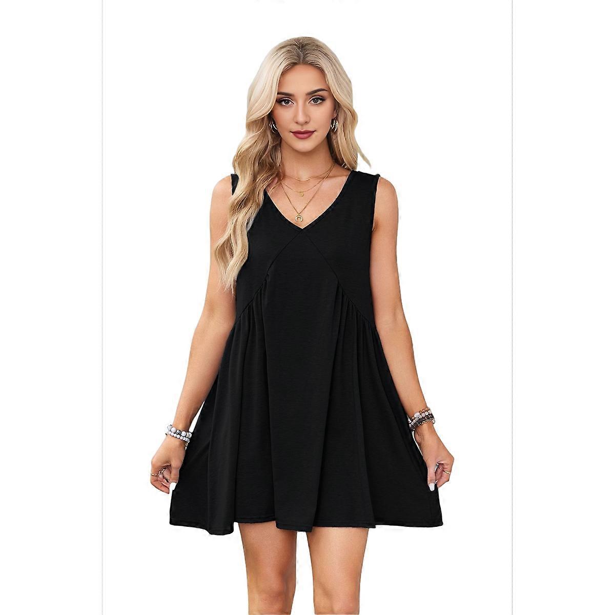 Sleeveless Mini Dress Black XS