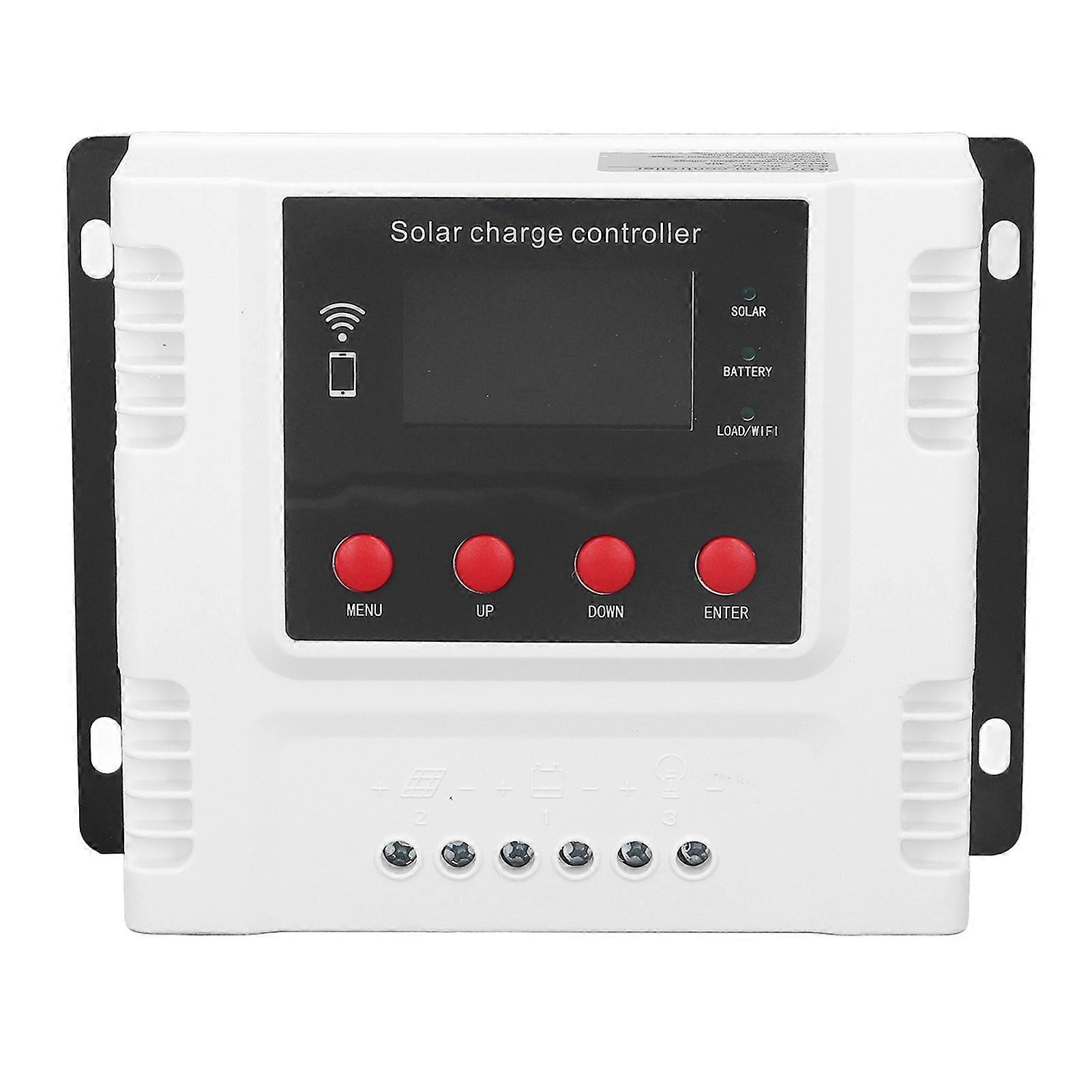 30A Charge Controller APP Function 12V 24V 48V Self Adaption Solar Panel Battery Regulator for Home