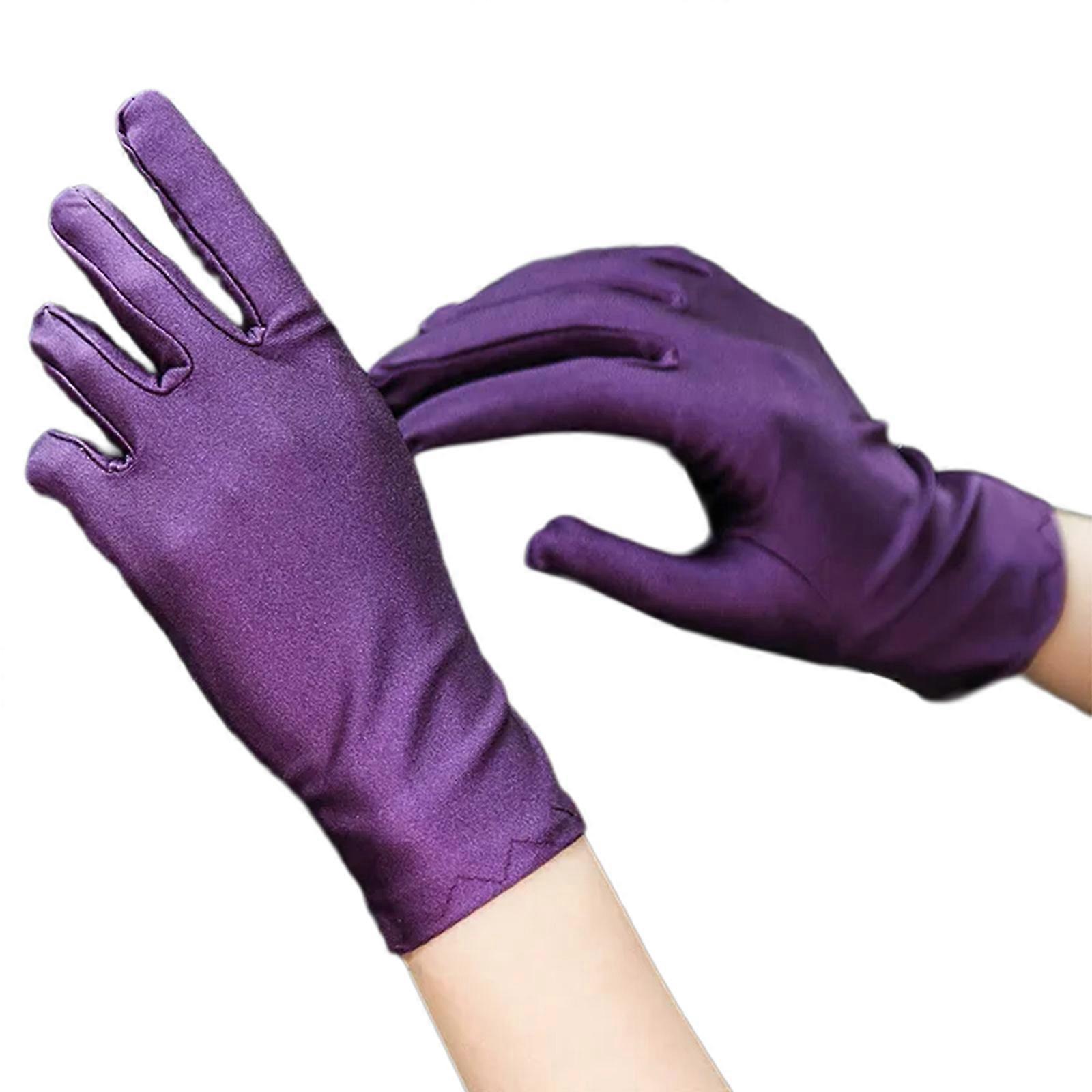 2lots spandex gants confortables présentation sophistiquée mitaines d’uniforme pour améliorer l’apparence professionnelle violet