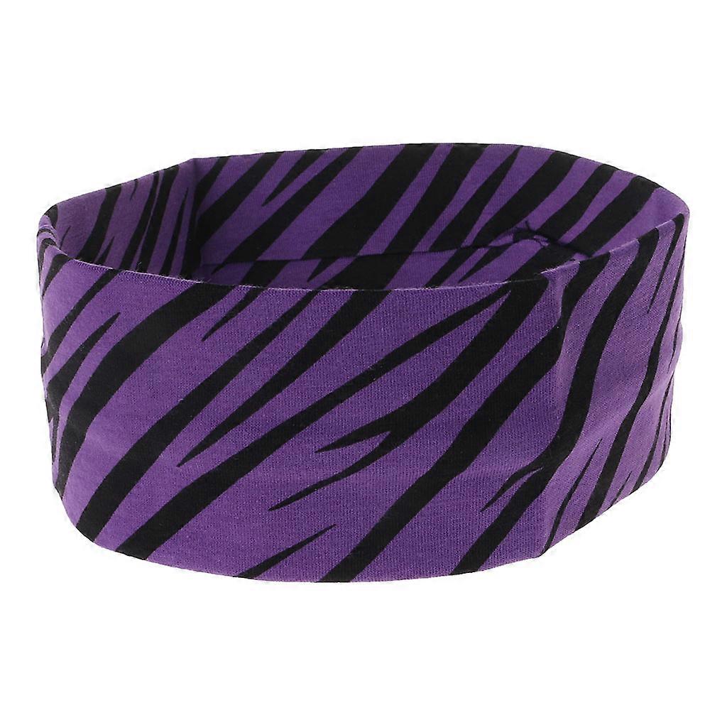 ספורט שיער להקה אלסטי רחב זברה פס יוגה תרגיל נשים סרט זיעה סגול