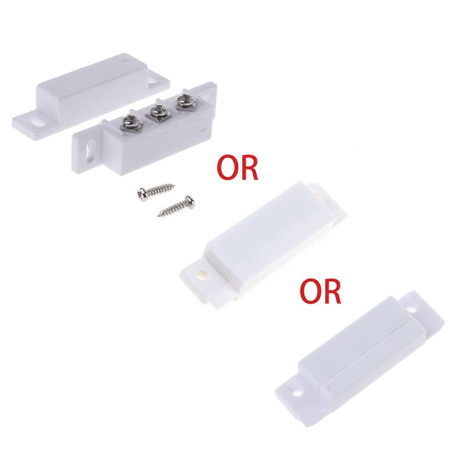 1 Set NO NC Magnetic Door Window Contact Sensor Alarm Reed Switch Fit for GPS Alarm or Other Device with 2 Screws White