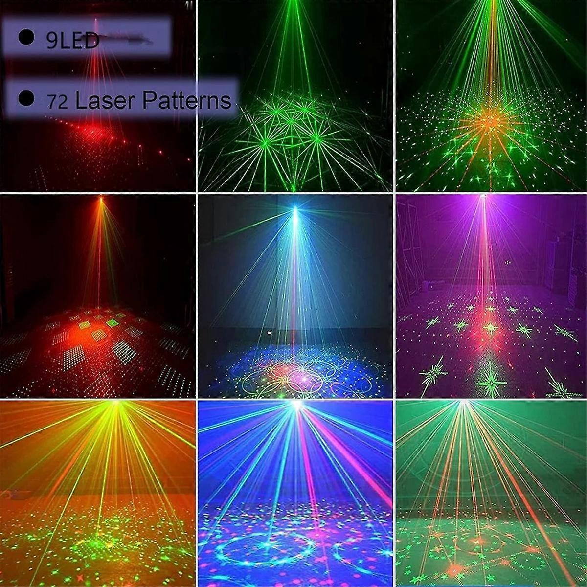 Stage Party Disco Lights Laser Projector 9LED Red Green Blue Flash