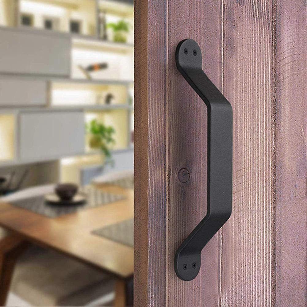 Sleek Black Barn Door Handle - 8.85" Length