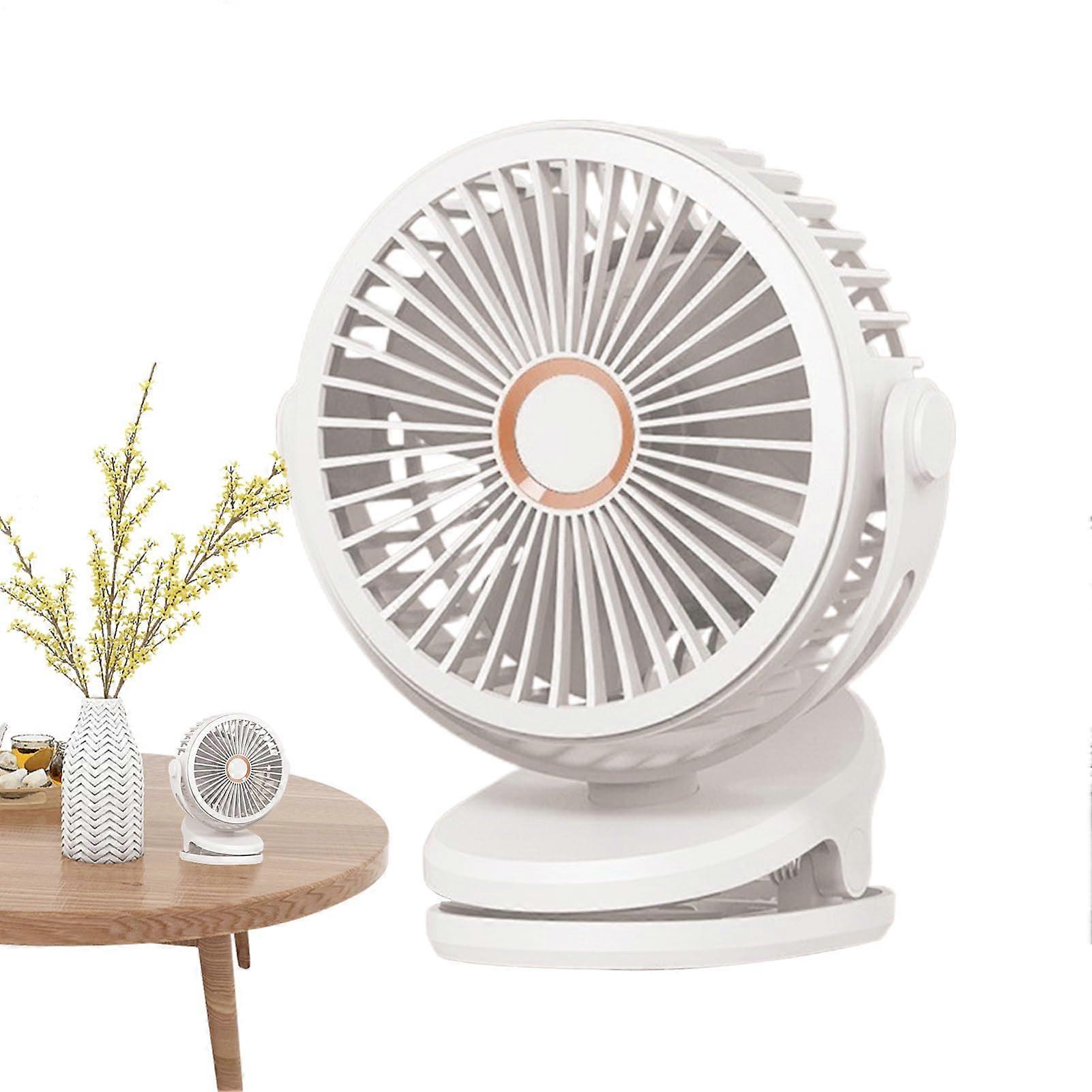 Clip On Fan Rechargeable Portable 720-Degree Rotatable Desk Fan With Strong Clip 4 Speeds Ultra Quiet Adjustable Angle