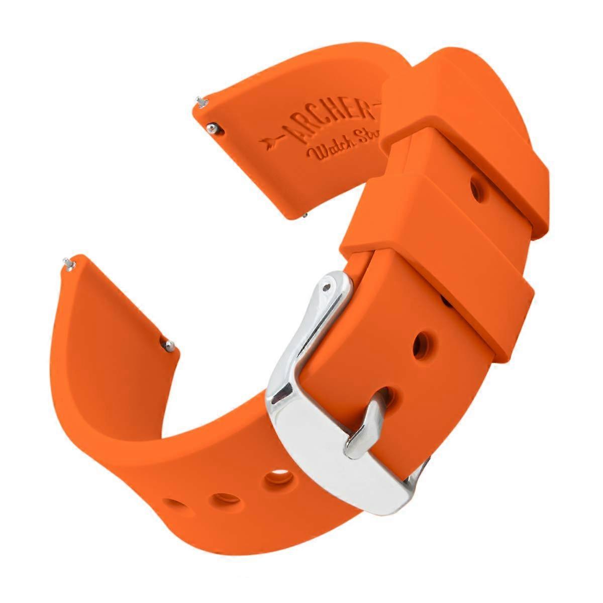 Soft silicone fast quitting monitoring bands 23mm portland orange