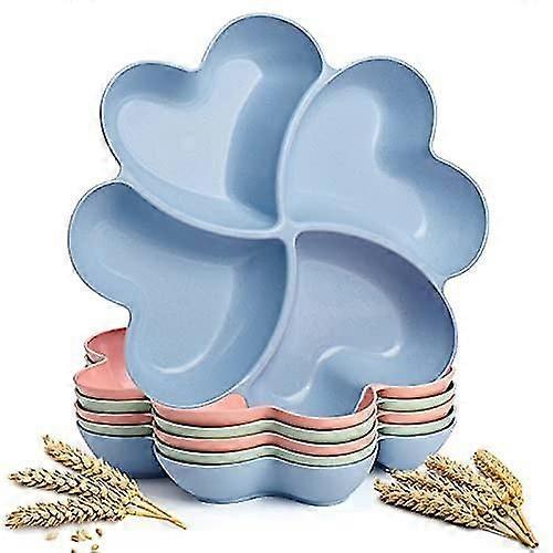 Set of 6 Appetizer Serving Platter, Unbreakable Chip & Dip Serving Divided Plates, Multi-Sectional Snack Serving Tray for Nuts, Candy, Dried Fruit