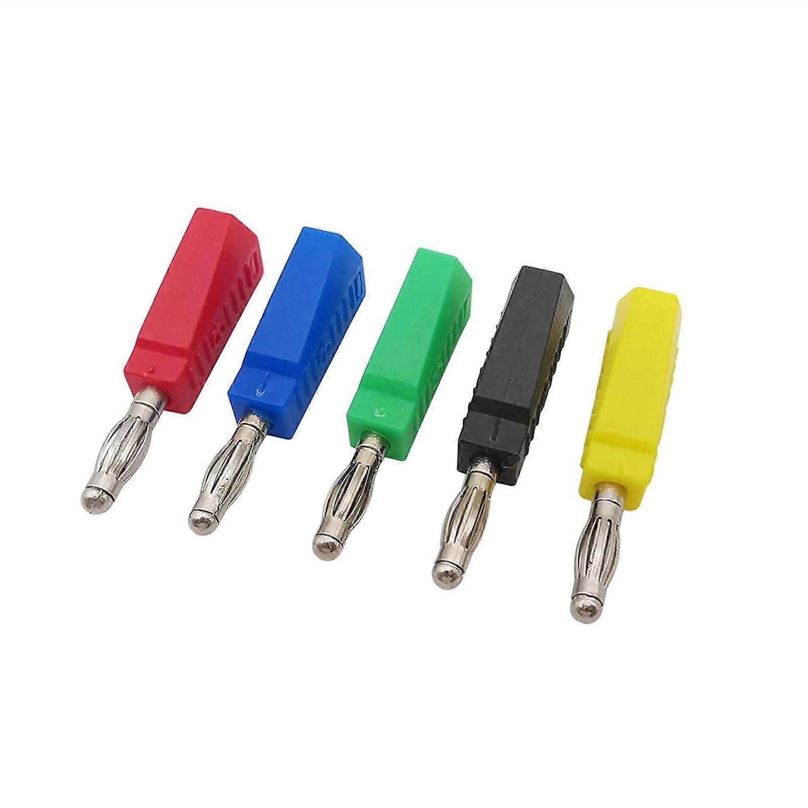 10Pcs 4mm Stackable Nickel Plated Audio Speaker Banana Connector Test Probe Binding Post Red Black Yellow Green Blue(10Pcs Green)