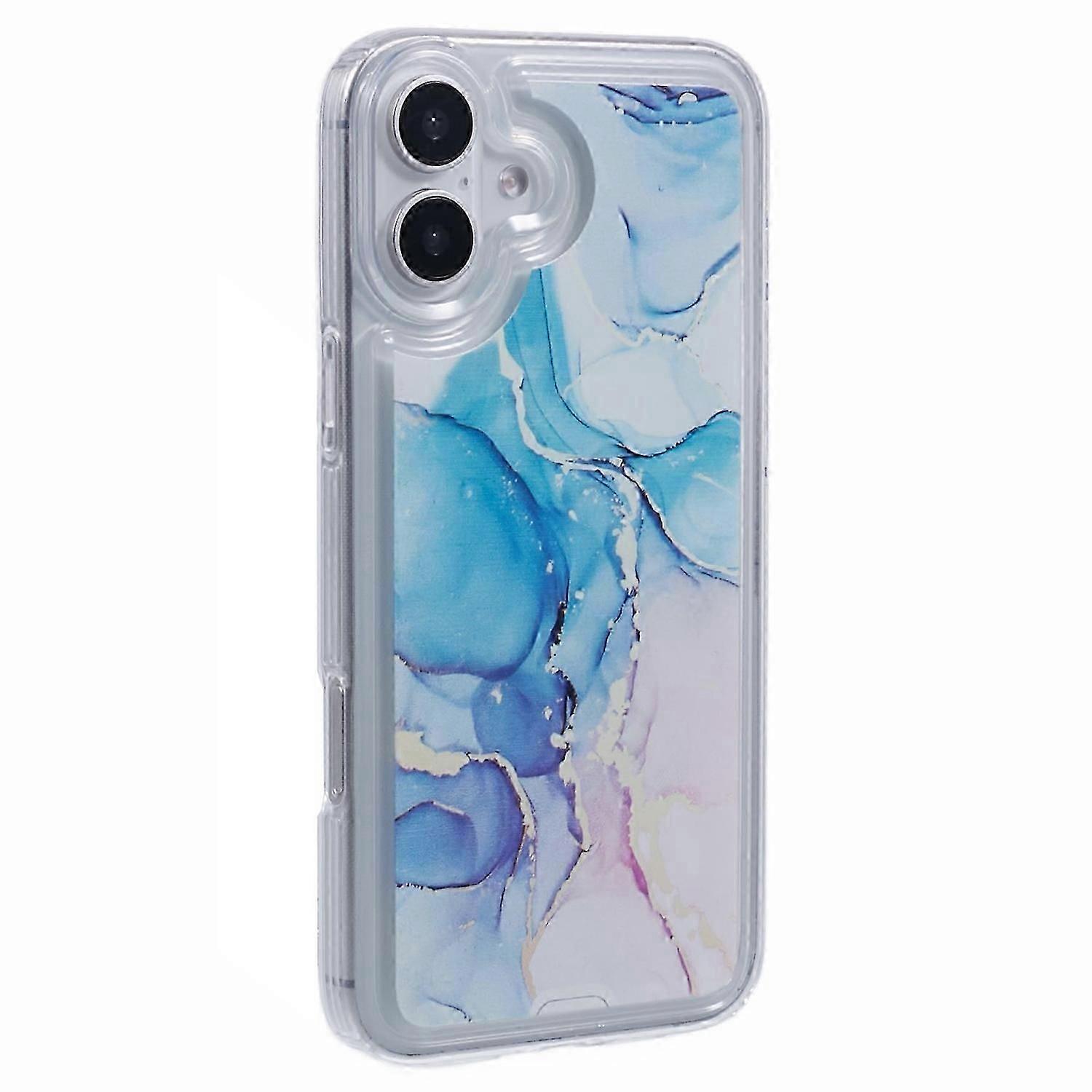 For iPhone 16 Case Marble Pattern Airbag Drop Protection TPU Phone Cover