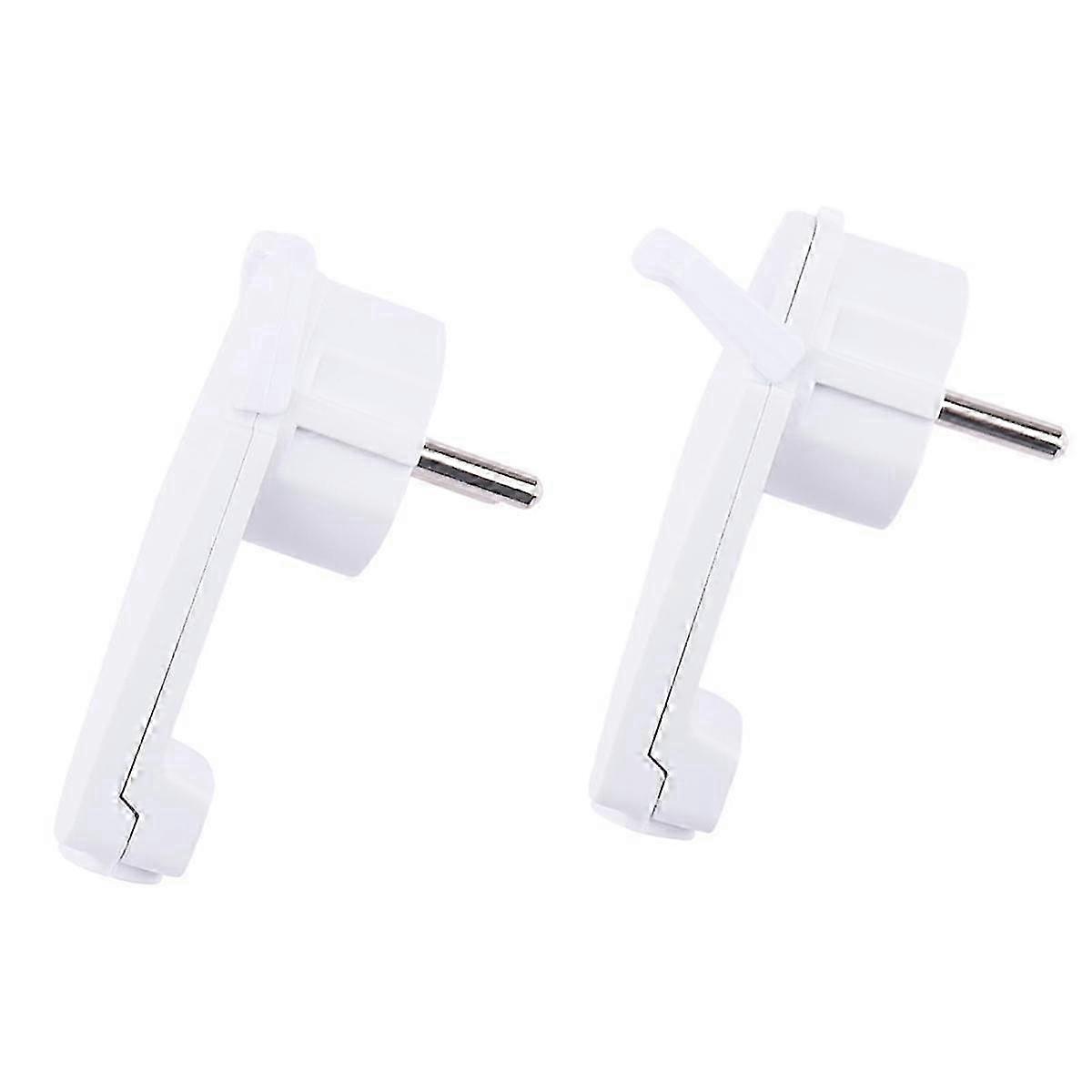 2 Pieces White Schuko Angled Flat Plugs 250V 16A for Schuko Socket