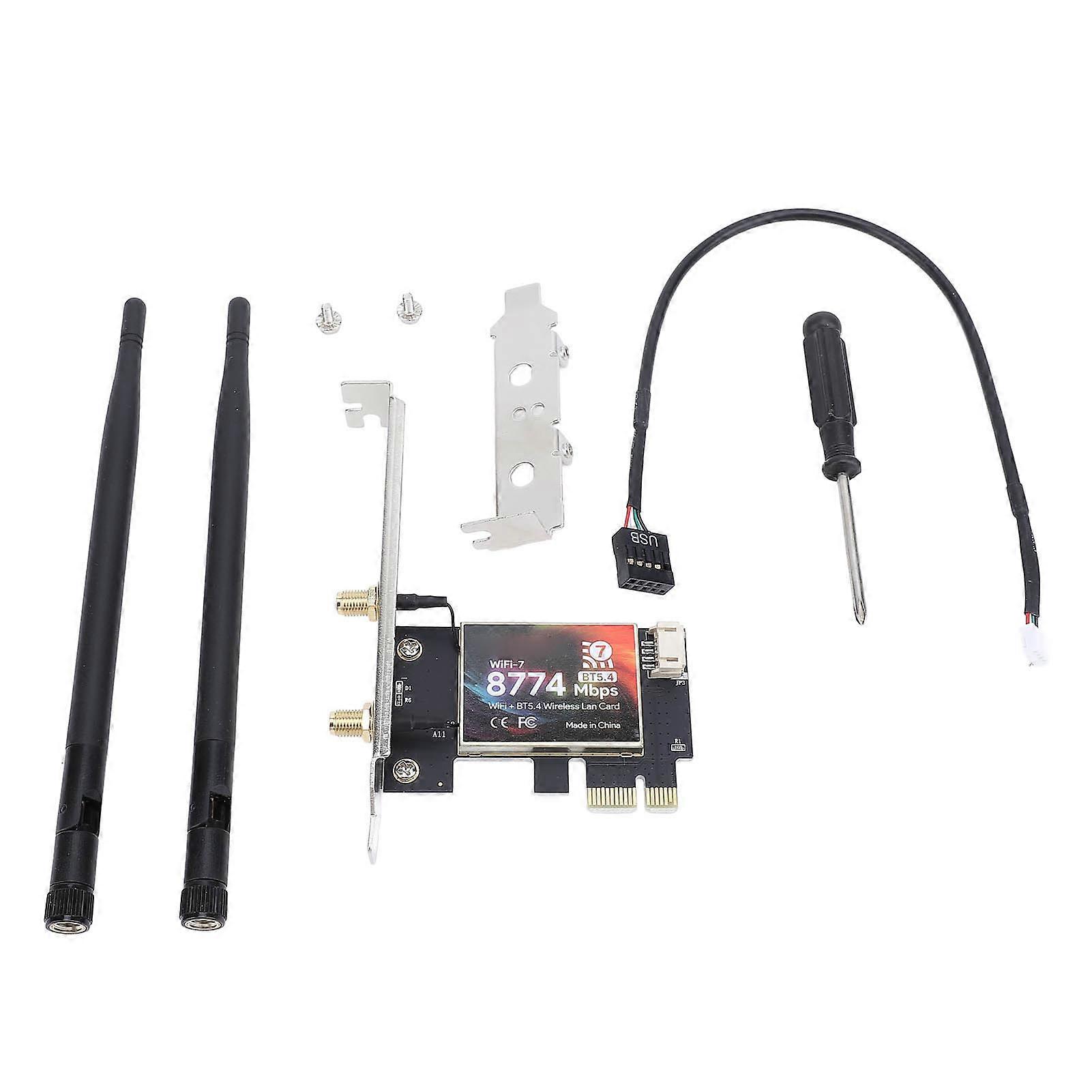 8774Mbps Network Intel BE200 Chip 6GHz 5.8Ghz 2.4GHz Tri Bands PCI E with Bluetooth 5.4 WiFi 7 Card for Windows 11 10