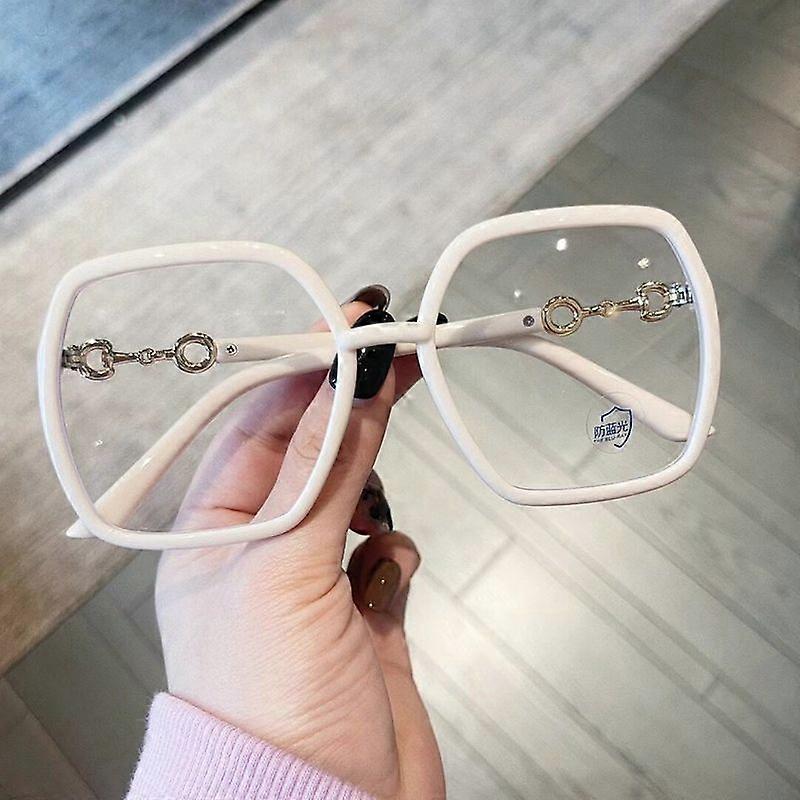 YOOSKE Anti Blue Light Blocking Glasses Frame Women Oversized Square Eyeglasses Frames for Men Vintage Brand Computer Eyewear
