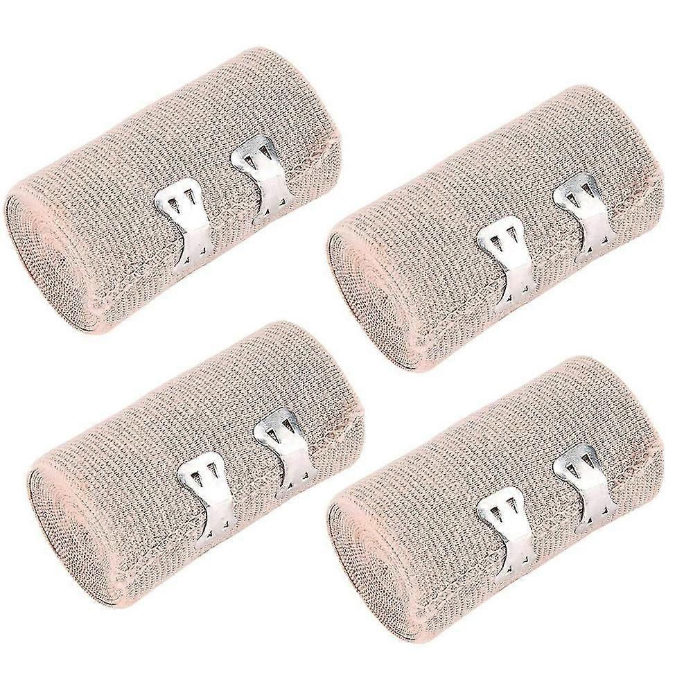 4PCS ضمادة مرنة، مع هوك وحلقة إغلاق، ضمادة ضغط