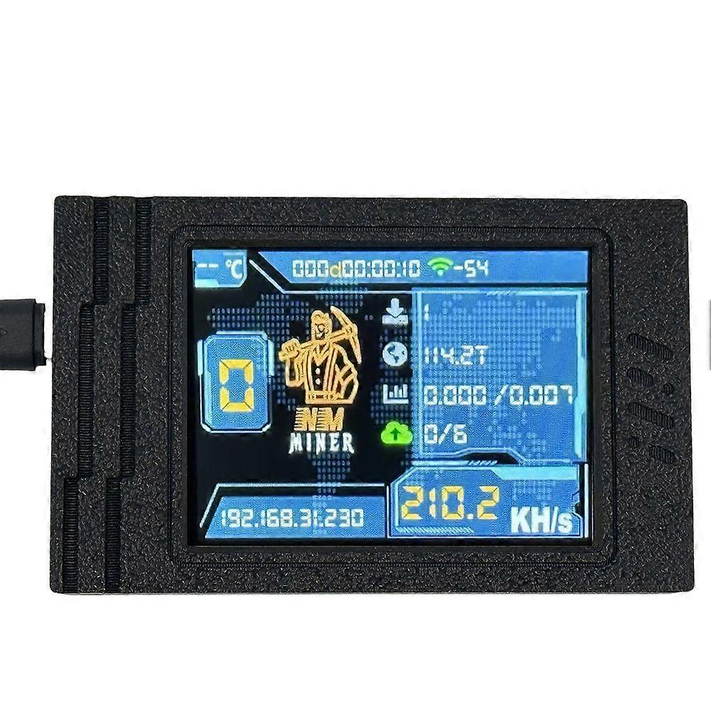 235KH/S NMMiner NerdMiner Bitcoin Crypto Solo Lottery Miner 2.8 Inch Smart Display with Case Upgrad