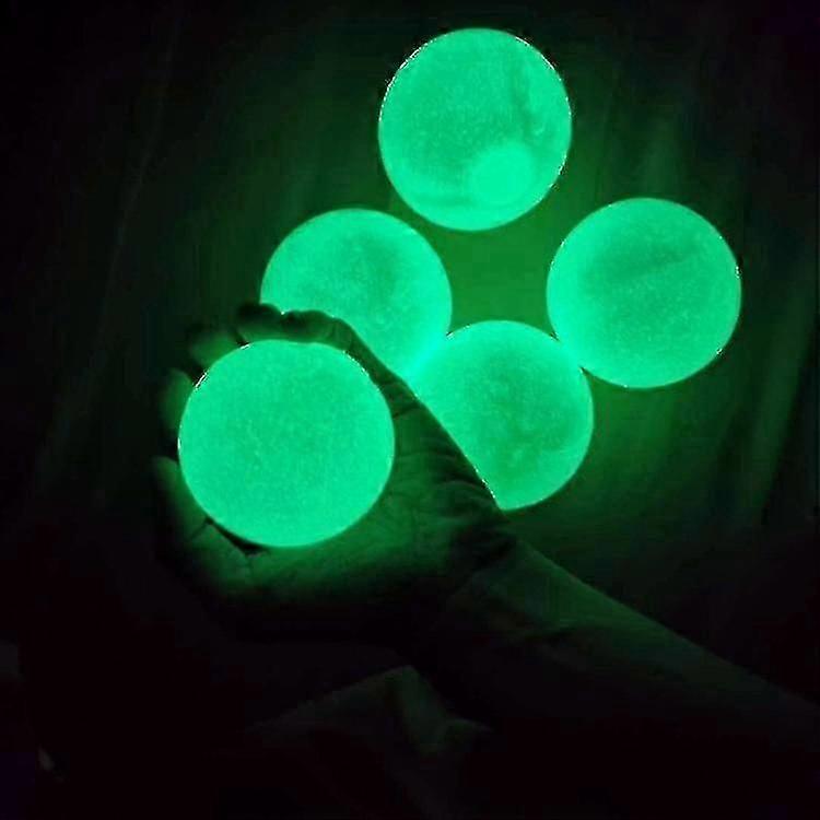 5pcs Lumineux Sticky Wall Ball Sticky Target Ball Pinch Decompression Ball 4.5cm