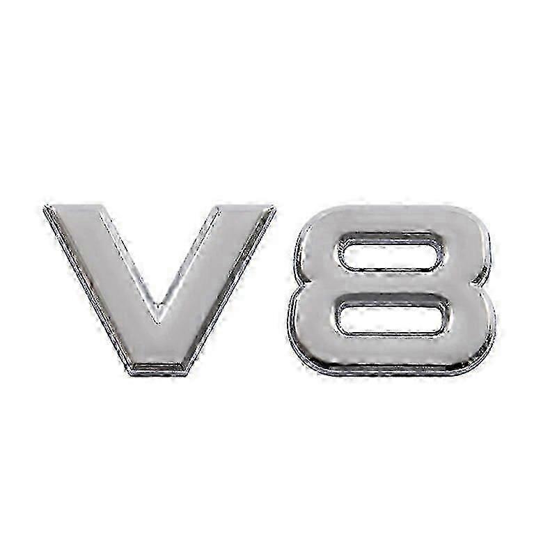 3D Metal Black Chrome Logo V6 V8 Emblem Car Fender Badge Trunk Decal For Car V6 V8 Stikcer Accessories