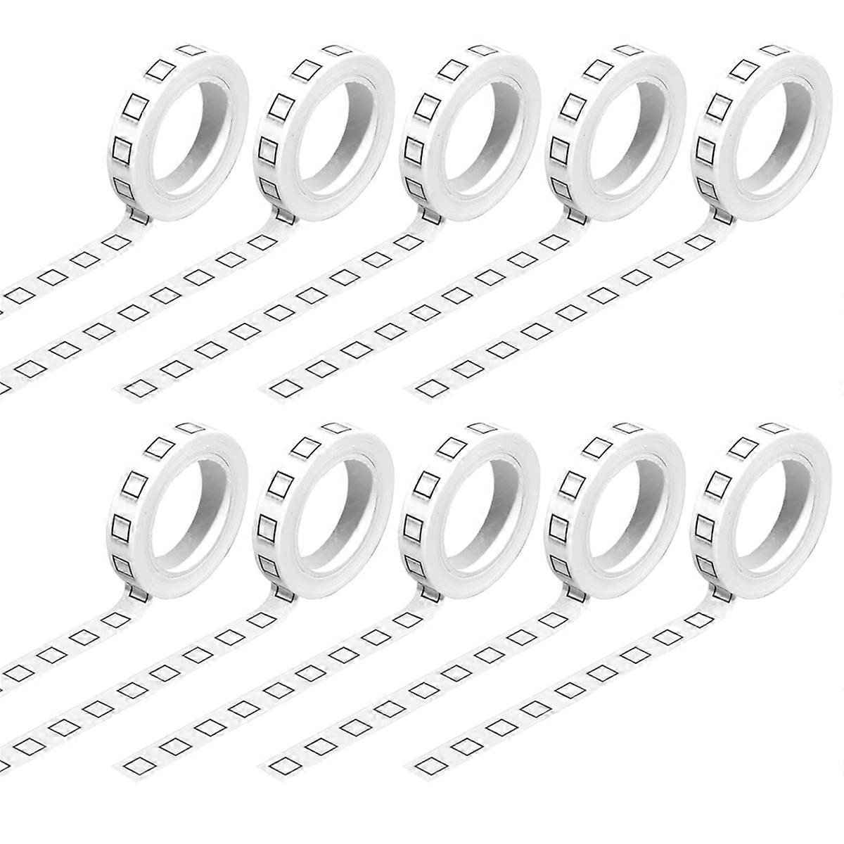 10 Rolls Checkbox Washi Tapes 8MM Thin Decorative Masking Tape Self Adhesive Craft Tape for Home Sch